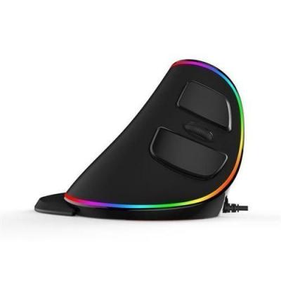 Delux m618 plus rgb souris verticale ergonomique optique 6 boutons filaire usb noir